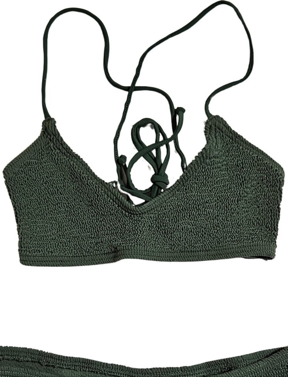 BOND-EYE Bikini Top Selena Crop Khaki Green One Size Swim Top NWT